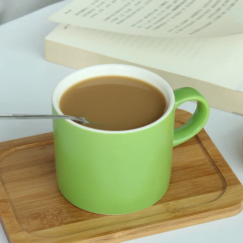 Matte color ceramic candy cups kitchen water coffee mugs kalong hall household ceramic straight cups with custom logo engraved