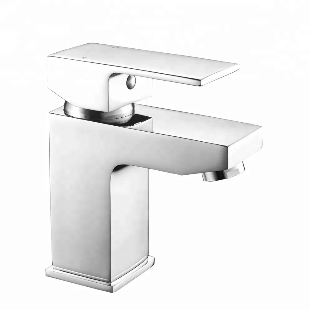 Square bathroom chrome plating luxury style mixer tap bathroom faucet basin