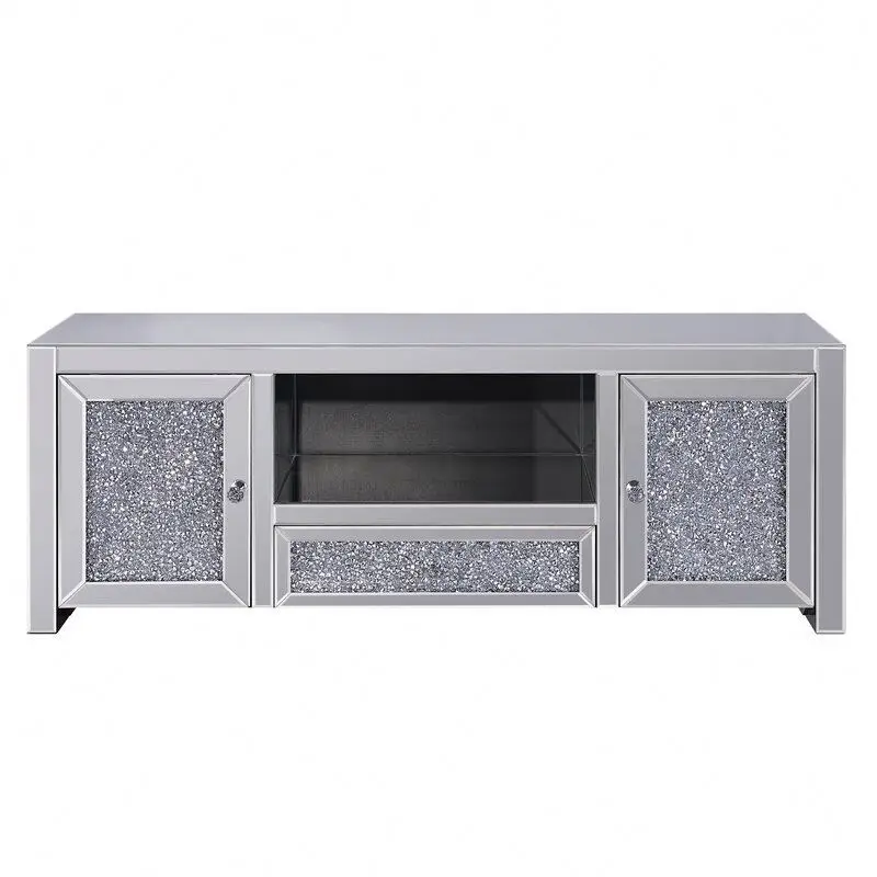
Hot selling 2 Door Crystal Mirror Crushed Diamond Home Living Room TV Cabinet 