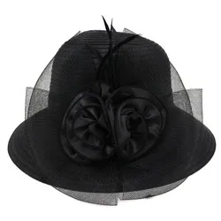 Millinery причудливые черные женские церковные шляпы Sinamay украшения оптом простые белые