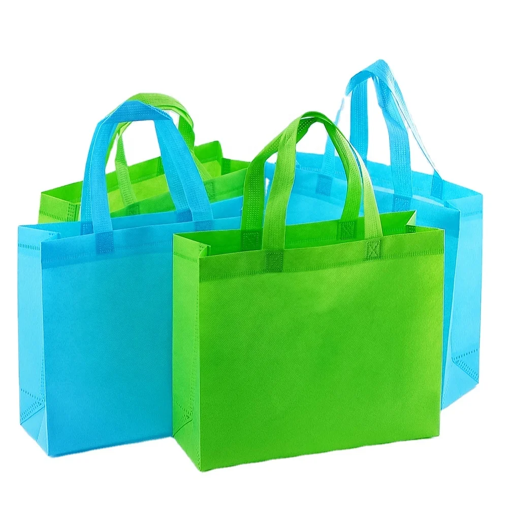 Wholesale various stock sizes custom laminated hot pressed tote shopping non-woven bags