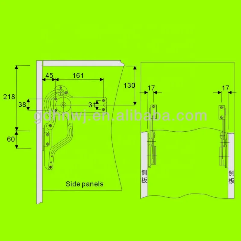 CL1211 High quality hydraulic support cabinet door lift system