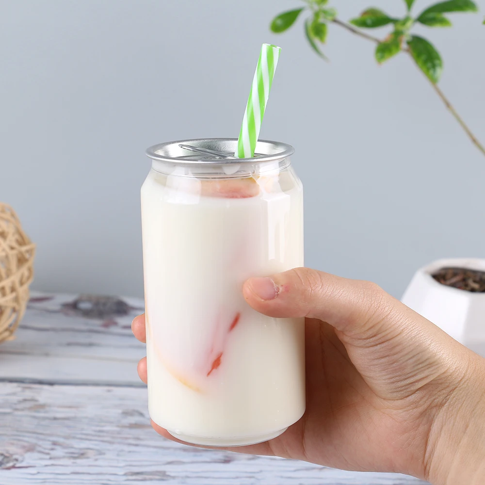 Пустые прозрачные пластиковые одноразовые контейнеры для молока напитков сока жидкости бутылки с алюминиевой крышкой 17 унций 20 22 унции