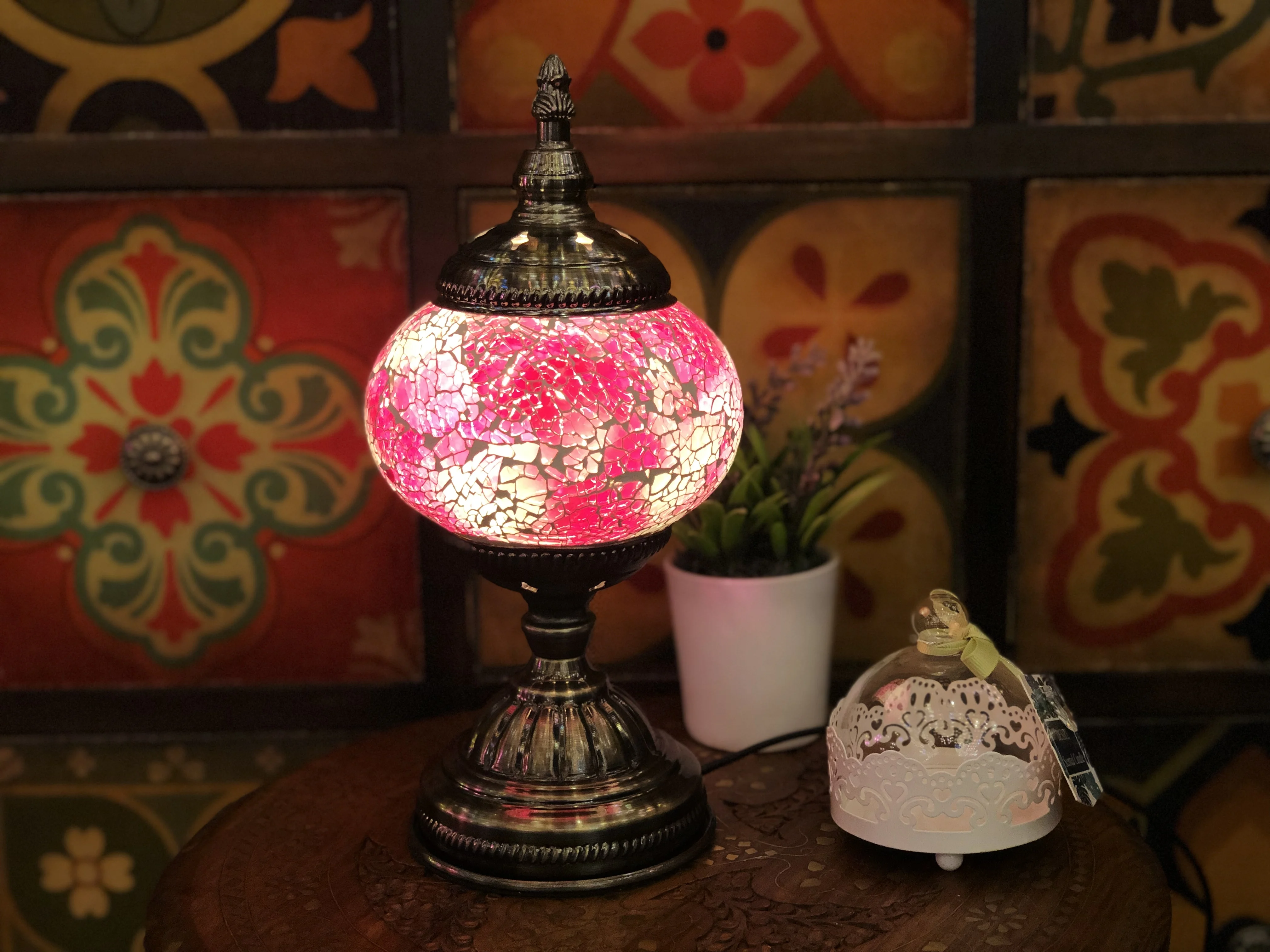 Marrakech Hot Sale Romantic Decoration Handmade Glass Turkish Desk Lamp Mosaic Lamp Table Glass Mosaic Lamp