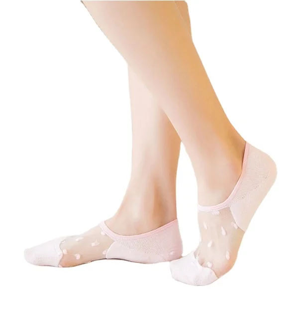 1 pair new elegant female girls comfortable cotton solid dot spring summer wear low ankle invisible elastic short stockings