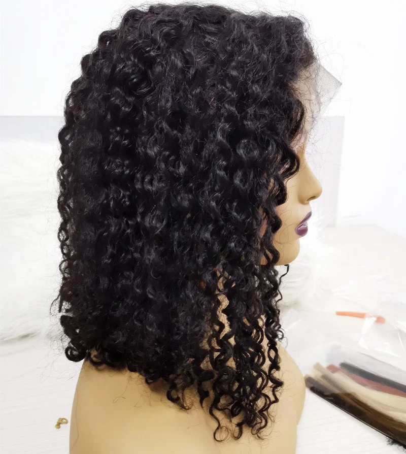 
wholesale 13*4 4*4 waterwave wig hair water wave wig long black wet and wavy human hair wig center part for black women 