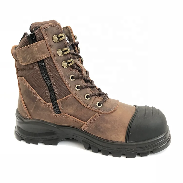 
China Factory Wholesale fashionable High Quality genuine leather safety shoes steel toe ankle high work shoes 