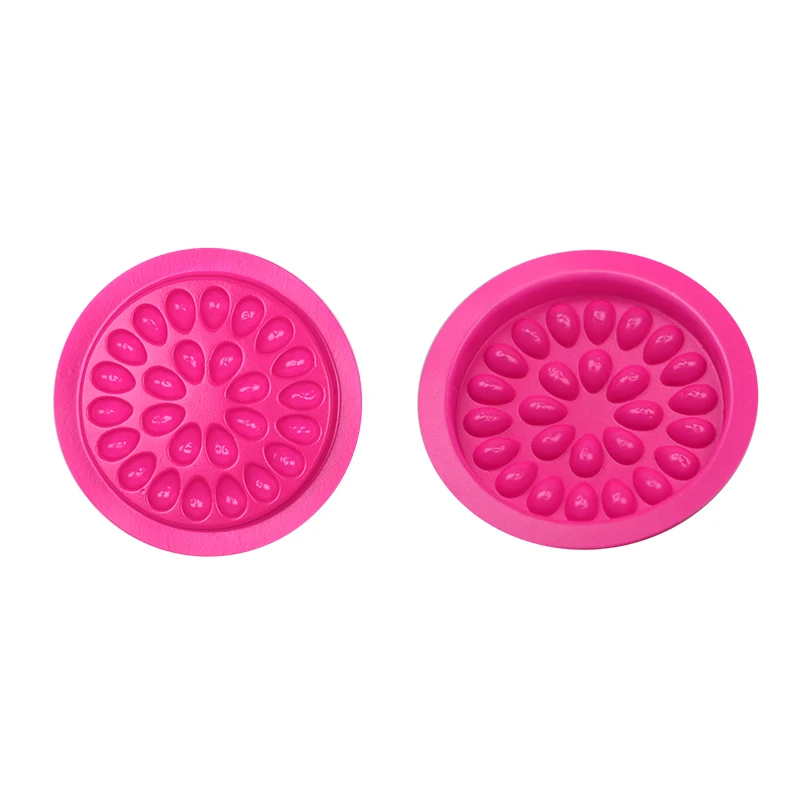 Wholesale Colorful Eyelash Extensions Glue Tray Mat Gasket With Flower Shape Tray Base Grafting False Eyelash Glue Holder Tray