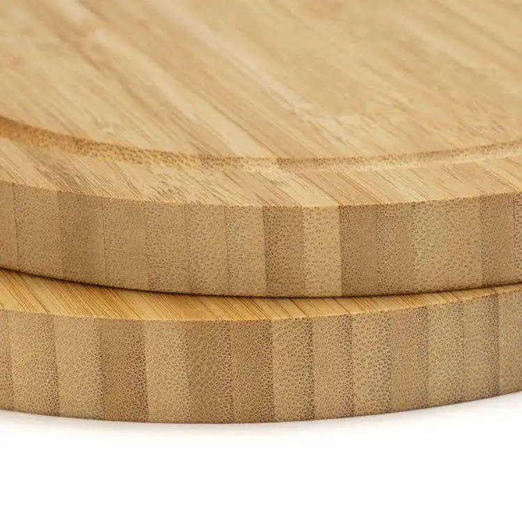 Wholesale Round Bamboo Cutlery Knife Set Cheese Cutting Charcuterie Board