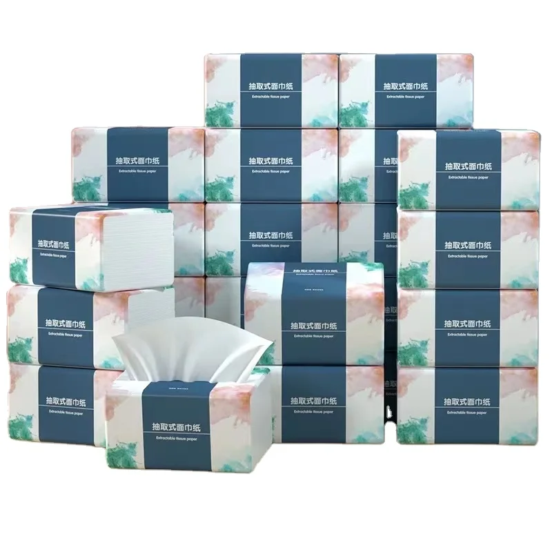 High quality facial Virgin Wood Pulp tissue and serviette de table en tissue