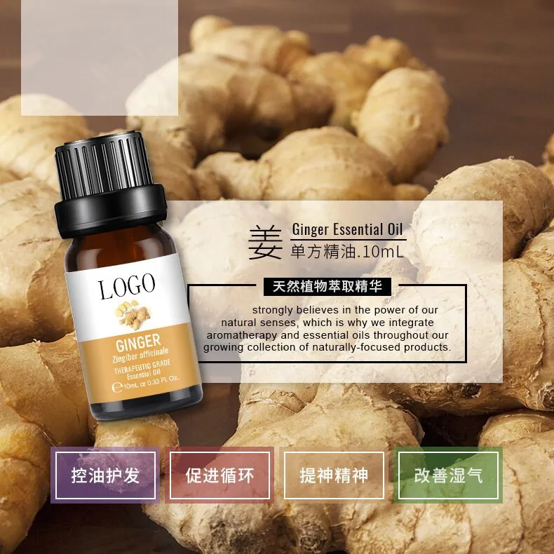 Cross-border New Oil-soluble Essential Oil 10ml Ginger Single Recipe Essential Oil