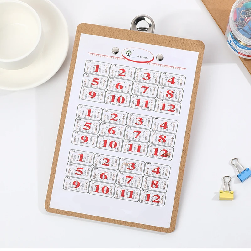 Recycled  Biodegradable Office Stationery Gold Paper Folding Nurse A4 A5 A6 Size Exam Foldable Wooden Hard Clip Board for Study