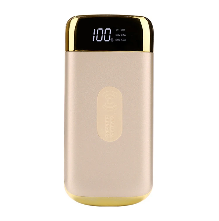 Good quality laser logo wireless charger power source 8000mAh portable light and lithium station rechargeable metal power bank