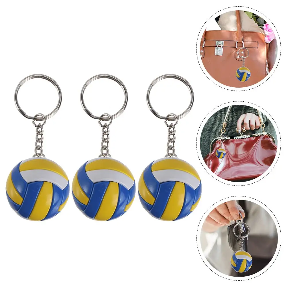 Promotional customized souvenir small gift anime volleyball keychain 3d PVC volleyball pendant plastic keychain