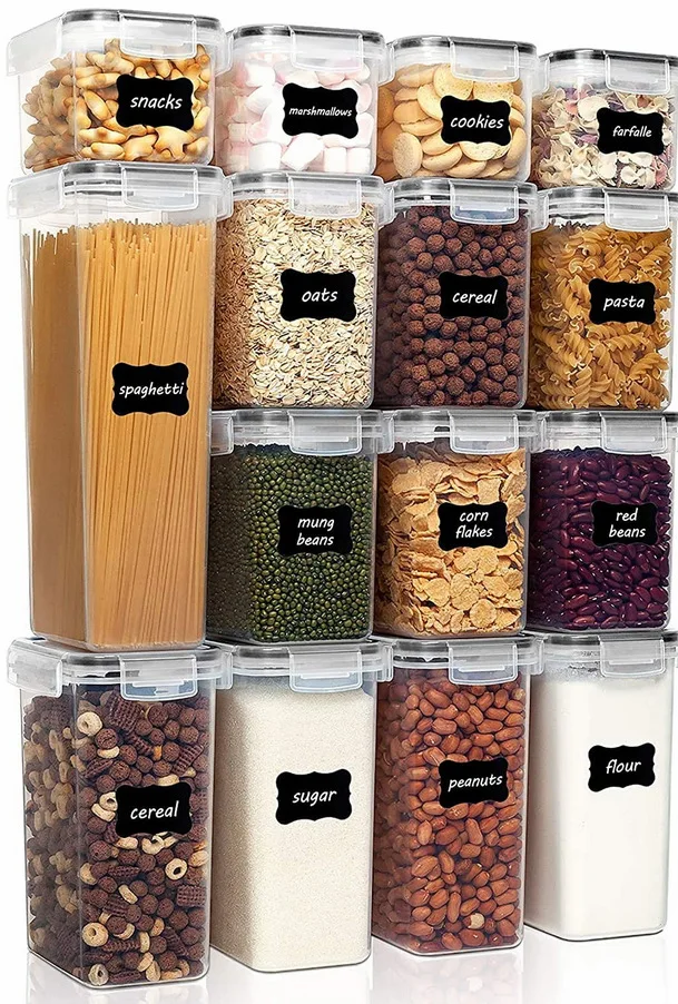 24 pack home and Kitchen accessories clear drawers refrigerator storage box tray stackable food storage holder container set