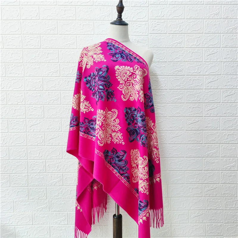 Soft Embroidery Scarf Shawl Soft Elegant High Quality Pashmina Cashmere Feeling Custom Scarf for Woman