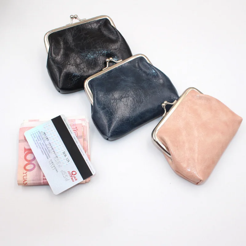 Custom Womens Short Wallet Creative Mini Buckle Coin Purse Portable PU Leather Ladies Clutch Bag