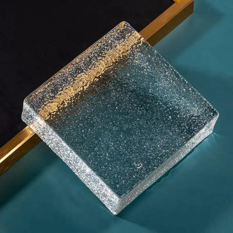 Solid Glass Blocks Customizable Hotel House Decorative Solid Square Crystal Glass Brick Designed Colorful Glass Block for Build
