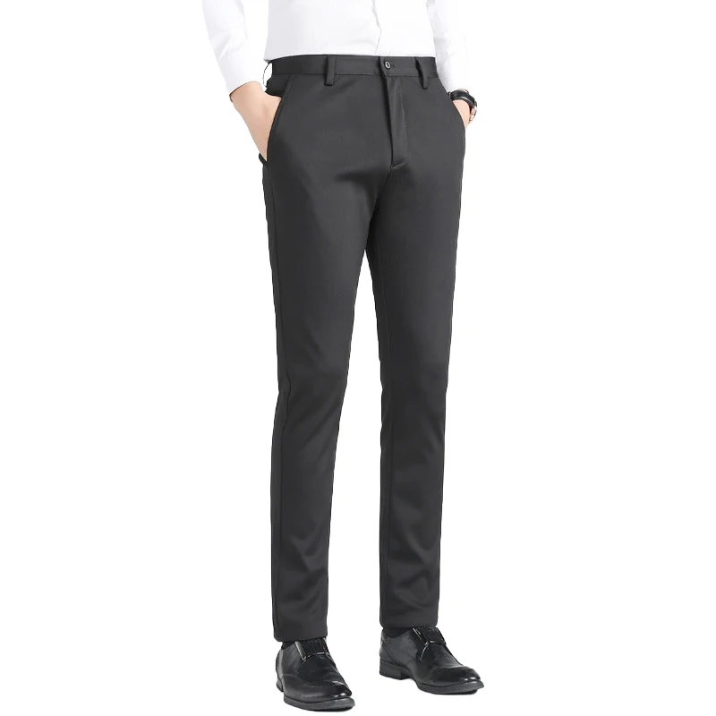 wholesale mens slim fit dress pants high quality straight office trousers for men