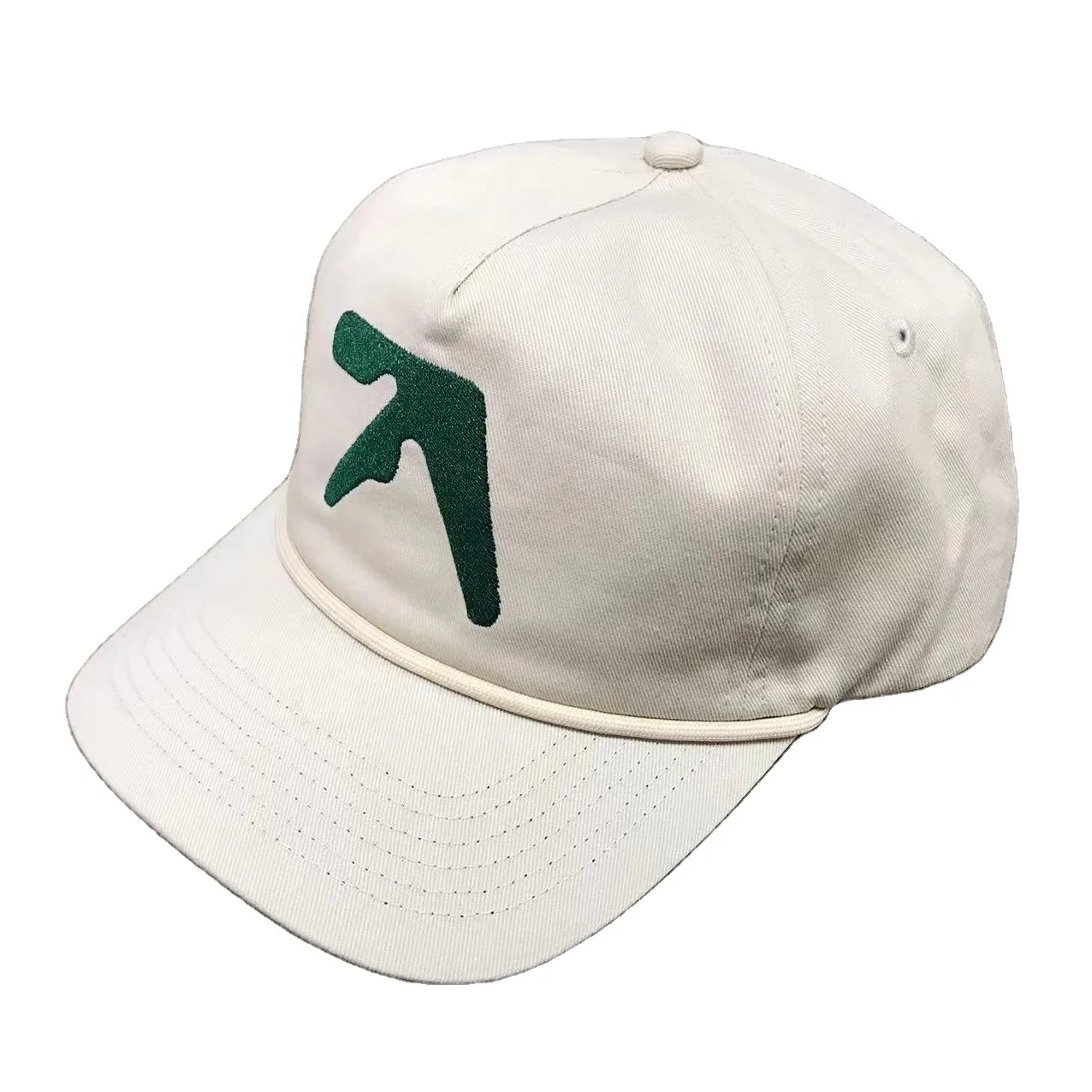 100% Cotton Custom Logo Sports Baseball Dad Caps Custom Embroidery Snapback Rope Hats Khaki Golf 5 Panel Hats with rope