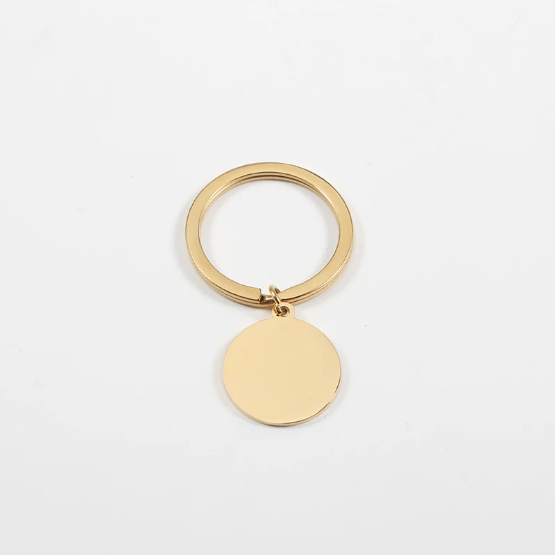 Mirror Polished Cheap Custom Logo Blank Stamp Key Chains Round Charm Keychains