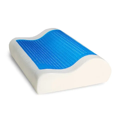 Cooling Gel memory foam Contour wave shape blue color summer cool sleeping pillow