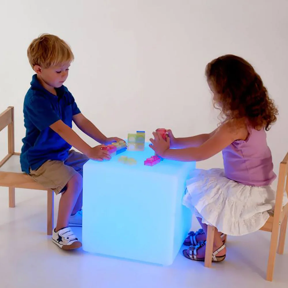 Bar Stool Chair 16 RGB LED Night Club Rechargeable Battery Powered IP65 Waterproof LED Cube Seat Chair