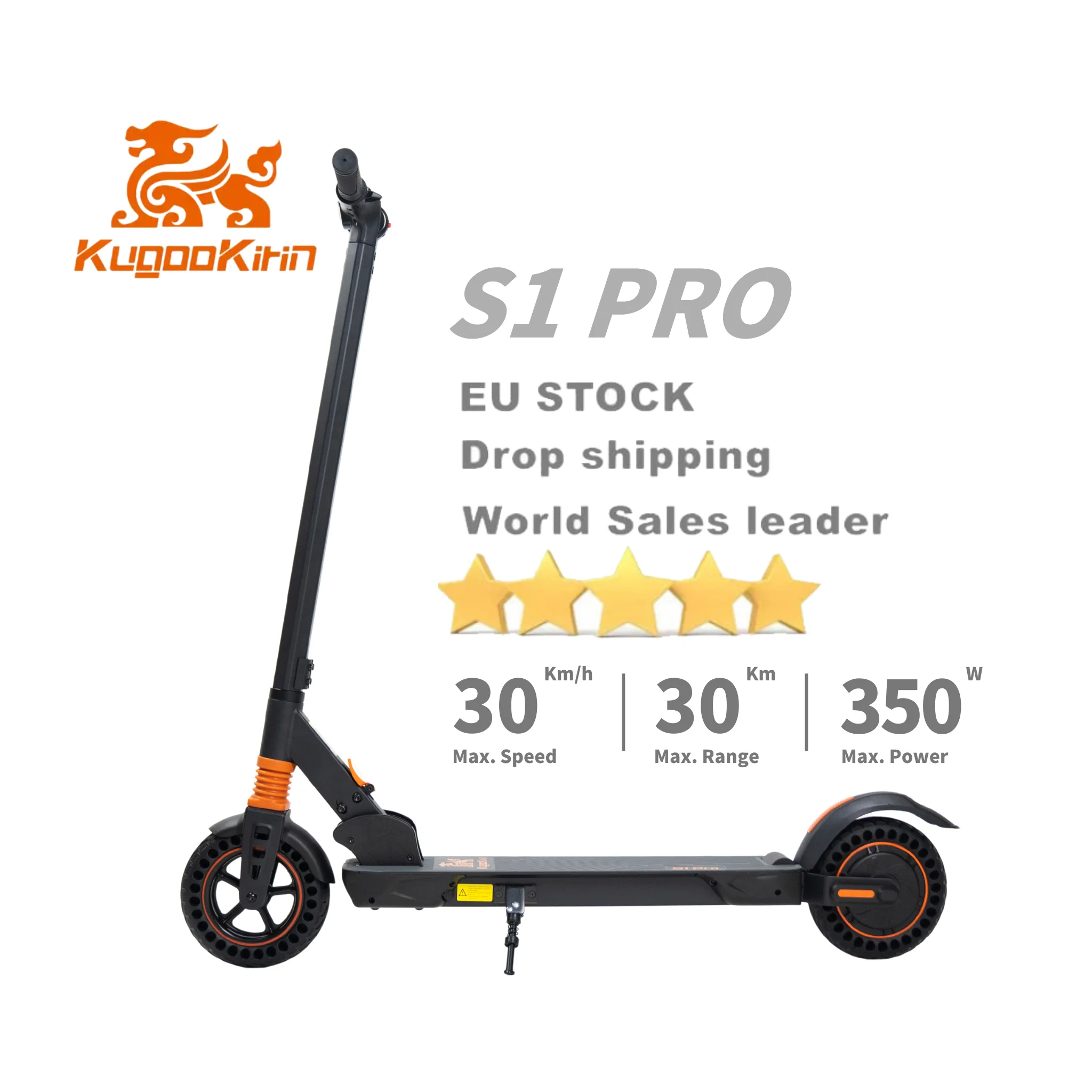 OUT OF STOCK Best Selling Europe Warehouse Stocks kugookirin S1 PRO Folding 350W Motor LCD Display Screen electric scooter