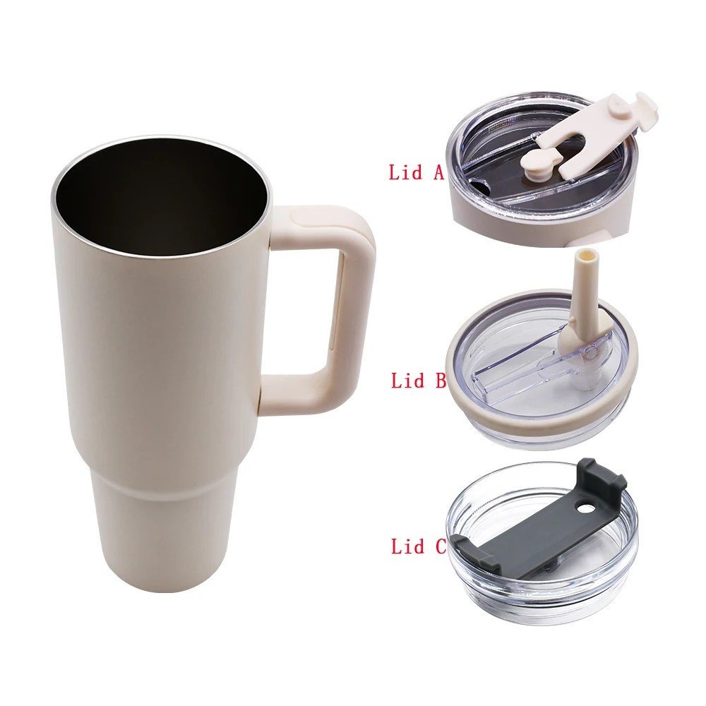 Sublimation Double Walled Stainless Steel Cup Keep Heat And Ice 40oz Sublimation Tumbler With Handle