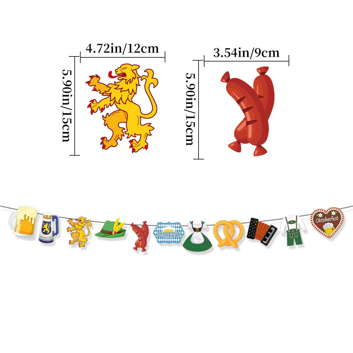 Oktoberfest Party Decoration Pull Flag Munich Glass Sausage Twist Styling