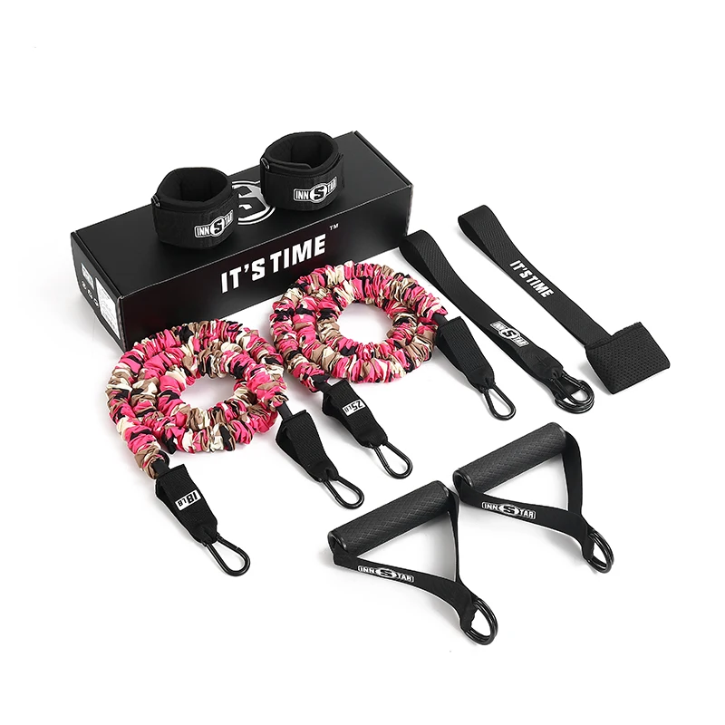 Innstar Прямая поставка эластичные спортивные Эспандеры для упражнений на заказ набор эспандеров с ручкой уличные