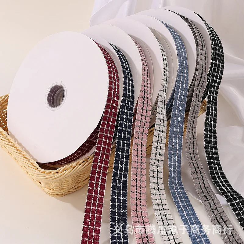 In-Stock DIY Bow Satin Ribbon Scotland Plaid Baking Flowers Gift Wrapping 100% Polyester Hair Garment Accessories Belt Fastening