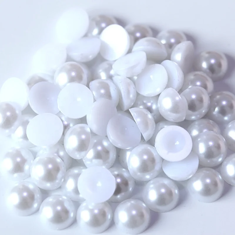 Wholesale AB colors plastic ABS flat back pearl in bulk half round loose pearls For DIY Hair Accessories