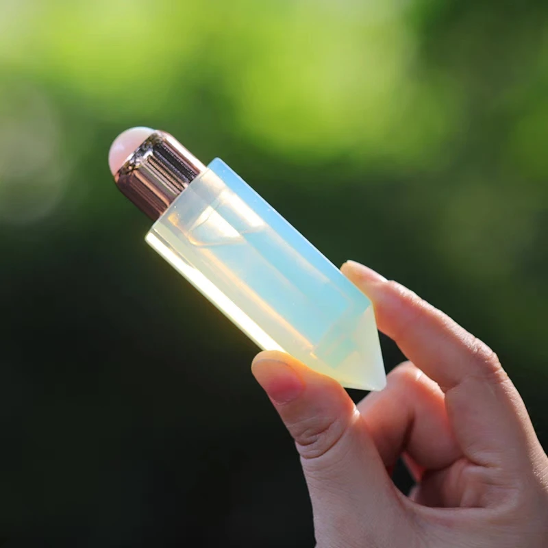 C&H Colorful Crystal Christening Gifts Refillable Roller Bottle Natural Jade Gemstone Roller Bottle