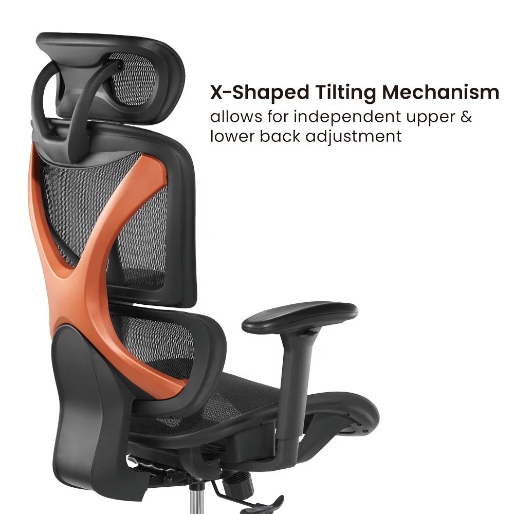 Back Support SpineX Ergonomic High Back Swivel Leaning Office Computer Chair with 3D Armrest Height Adjustable