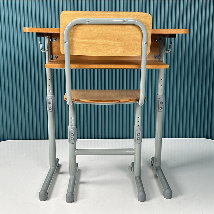 Customized combination cost-effective classroom furniture adjustable height adult home study wooden school chair and desk sets