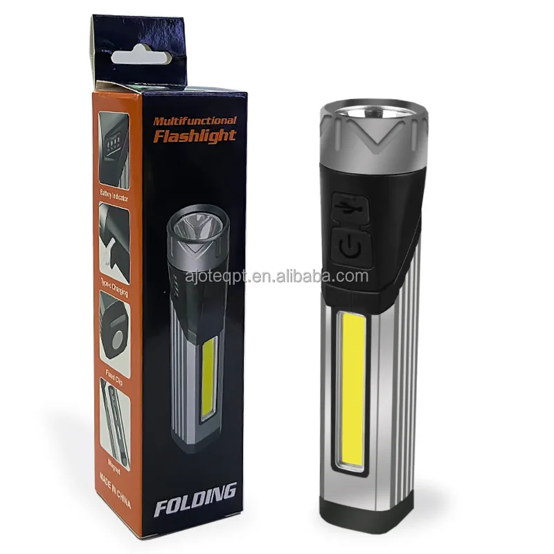 AJOTEQPT Mini USB Магнитный фонарик EDC 90 градусов светодиодный рабочий свет с 7 режимами высокой люмен ремонт автомобиля
