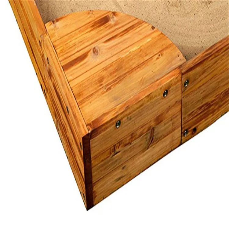 
High quality extra large smooth square outdoor play solid wood kids sandbox 