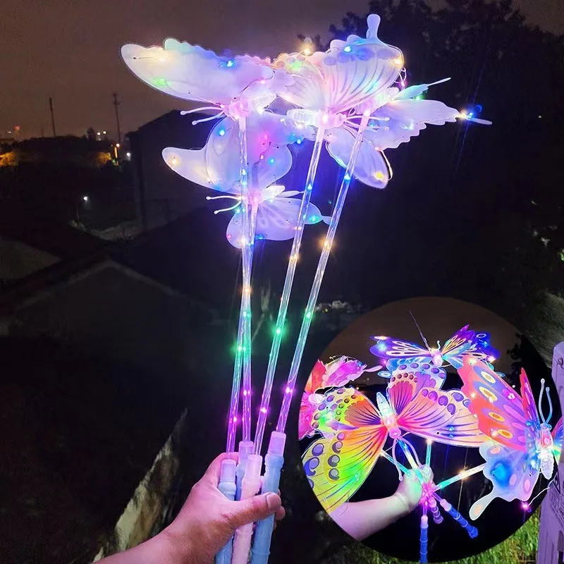 Magic Gift Glow Stick Butterfly Colorful Flash Handheld Luminous Led Butterfly Wand Stick