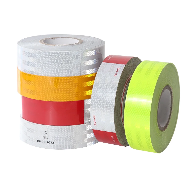 White Yellow Red ECE 104 R 104R Adhesive Prismatic Car Truck Vehicle Reflective Reflector Tape for Safety Conspicuity Markings