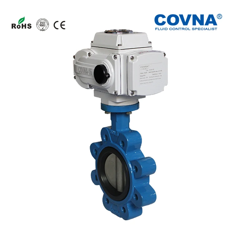 COVNA Electric Actuated Valve Carbon Steel WCB Lug Type Seat Wafer Type Butterfly Pressure Reducing Valve for Water