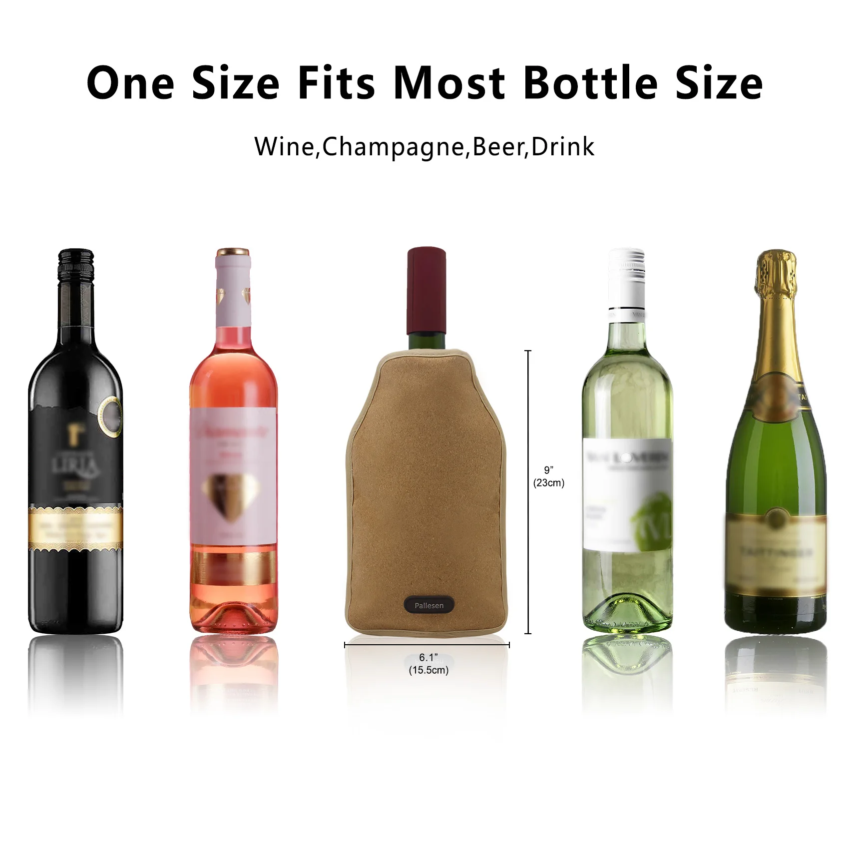 Senwo Portable Wine Cooler Sleeve /Reusable Wine Bottle Chiller / Keep Wine Cool and Refreshing for Standard Size Bottles