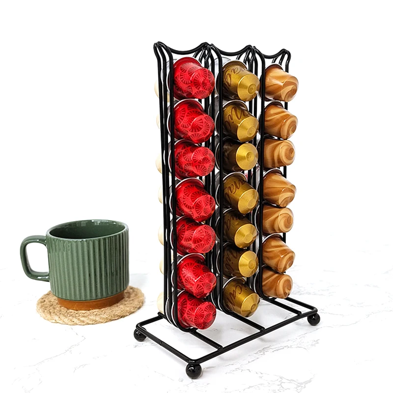 Nespresso coffee pod storage side mount Table top vertical coffee box storage rack 42 capsules pods