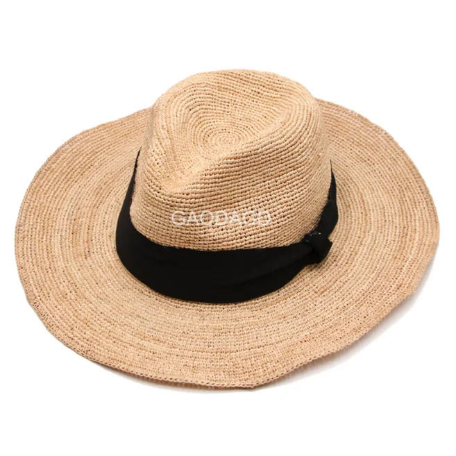 Classic unisex raffia straw panama hat