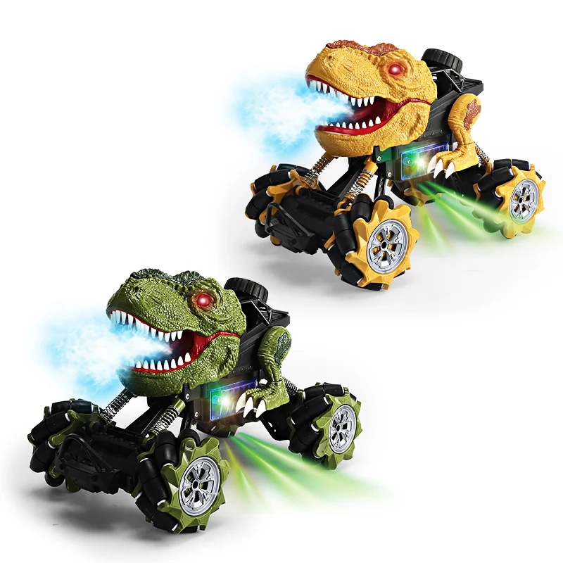 HW Toys Electric 2.4G 1:16 17CH Intelligent Spray Remote Control Stunt Drift Simulation Cool Rc Radio Dinosaur Car For Boys Kids