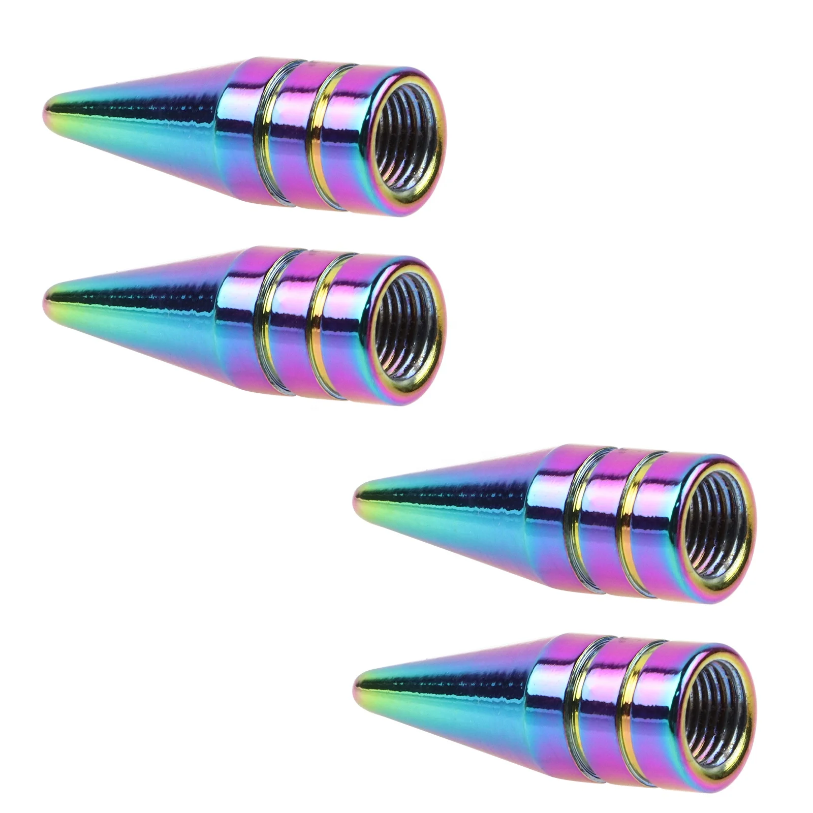 Car Truck Bike Wheel 4 pcs Long red for Spiked Aluminum Tire Air Valve Stem  new