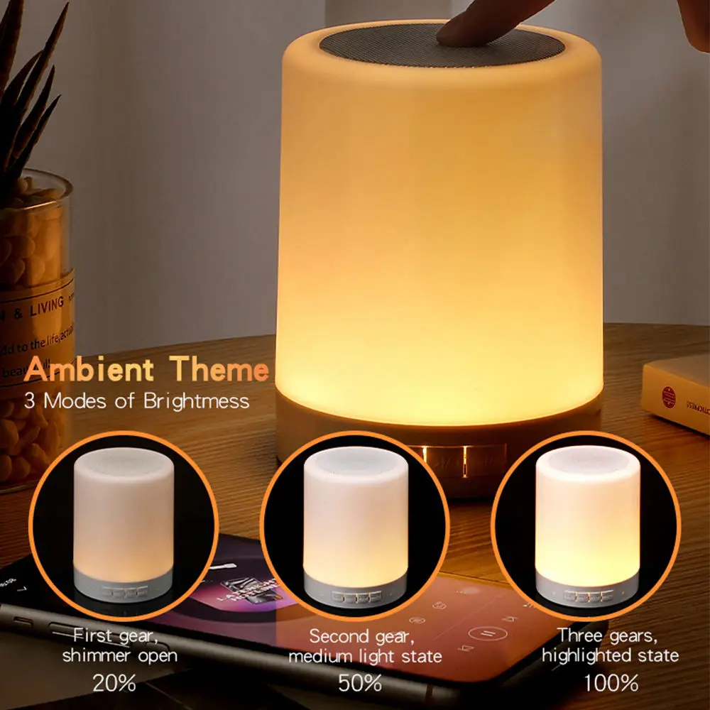 Wholesale Rechargeable  Bluetoothes Speaker Music Light  Music RGB Light Touch Control  Bedside Lamp for Home