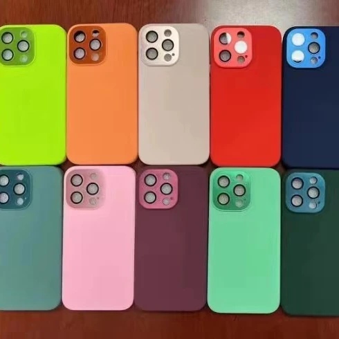 Silicone Phone Case for iphone 14 13 12 11 pro max with camera protection