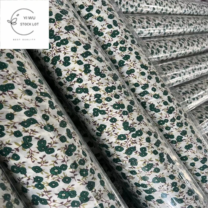 Good selling high quality 45S rayon & viscose & modal floral fabric for garment in stock lot.