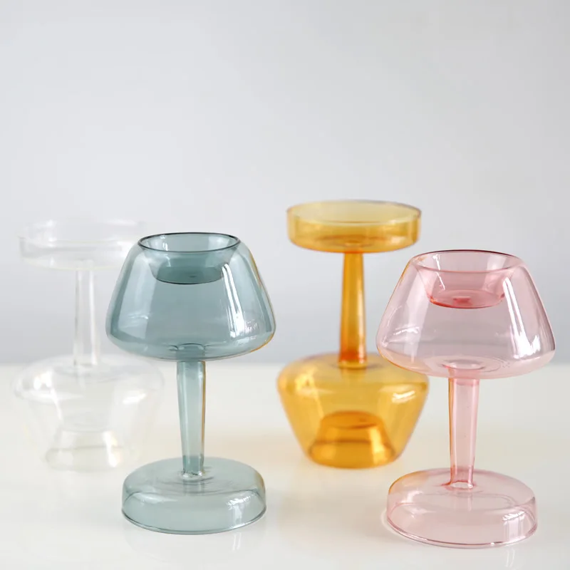 Factory Direct Cheap Home Decor Glass Flower Vase Modern Colorful Clear Flower Glass Vase